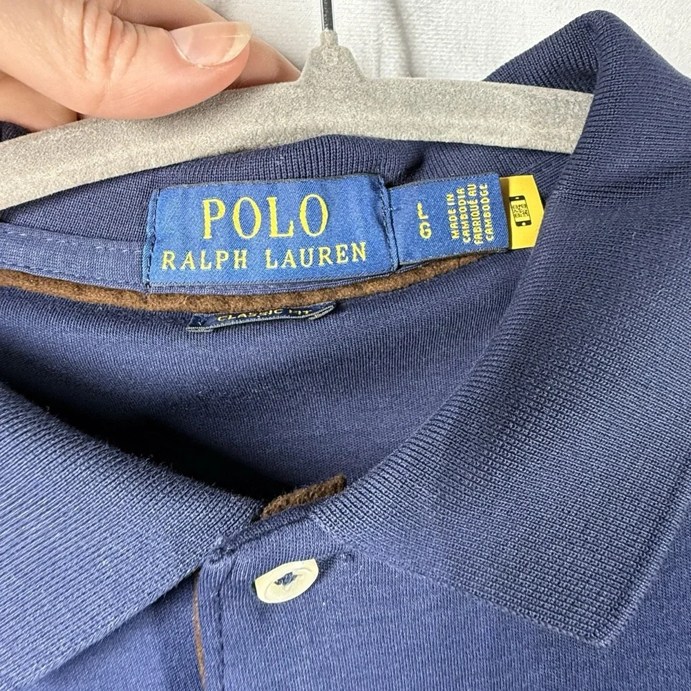 Polo‎ Ralph Lauren Long Sleeve Shirt Sz L Blue Pony Logo Classic Fit Soft Cotton